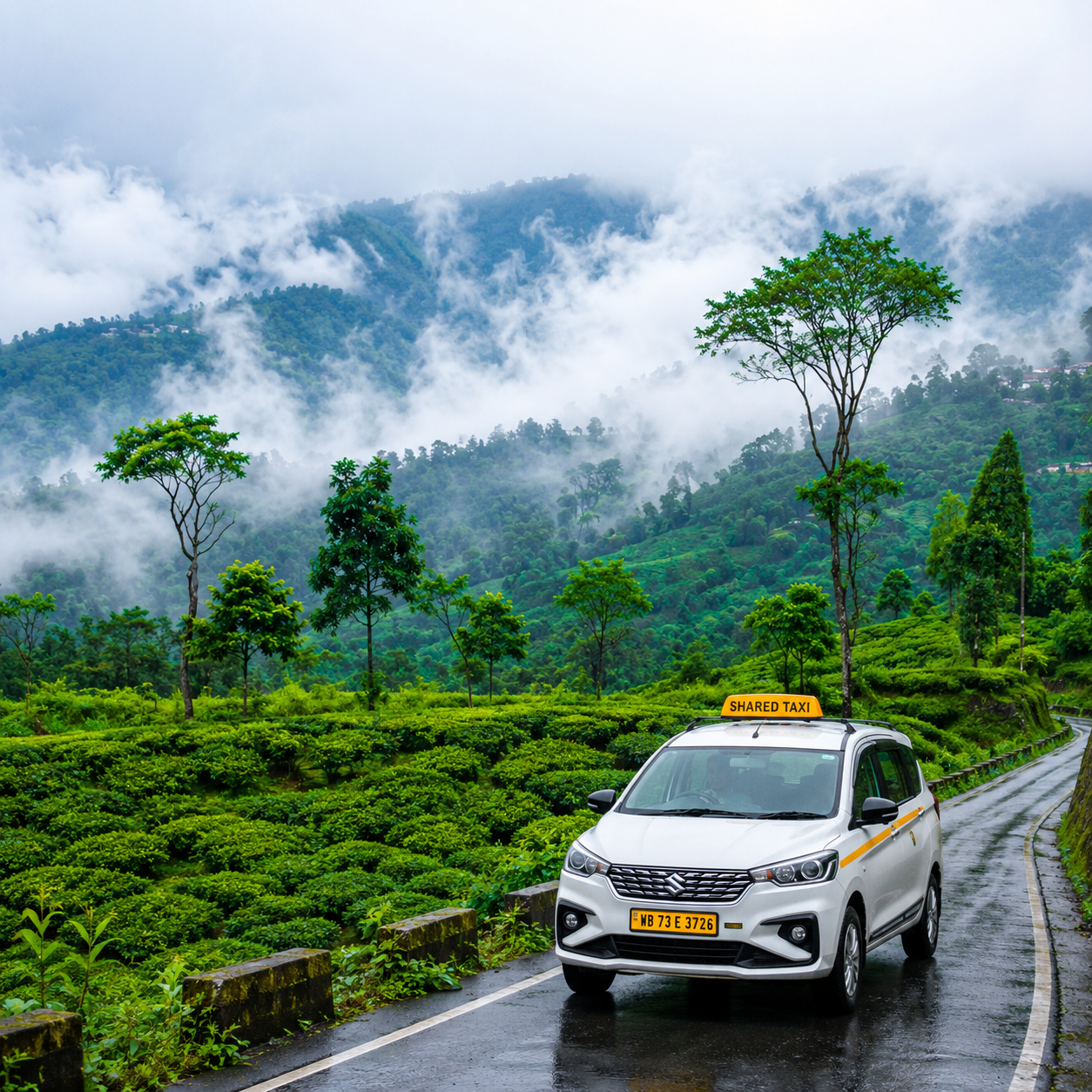 Affordable shared taxi to Darjeeling hills